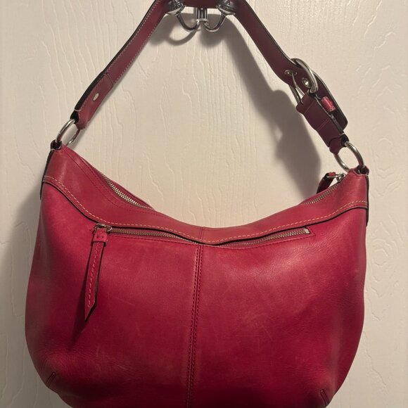 Coach Leather Pleated Shoulder Bag F13731 – Raspberry Pink - Picture 3 of 9